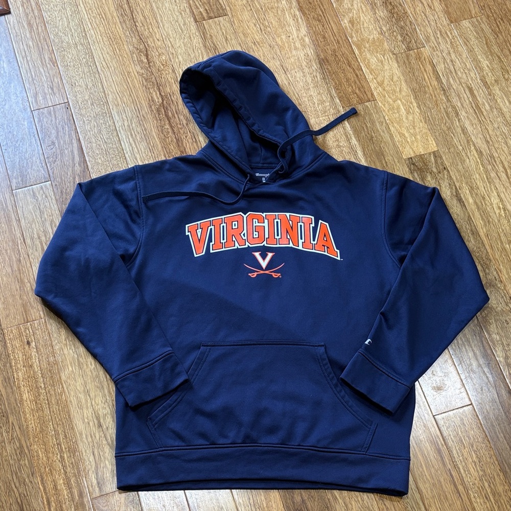 Champion Navy Virginia Pullover Hoodie with Orange Accents